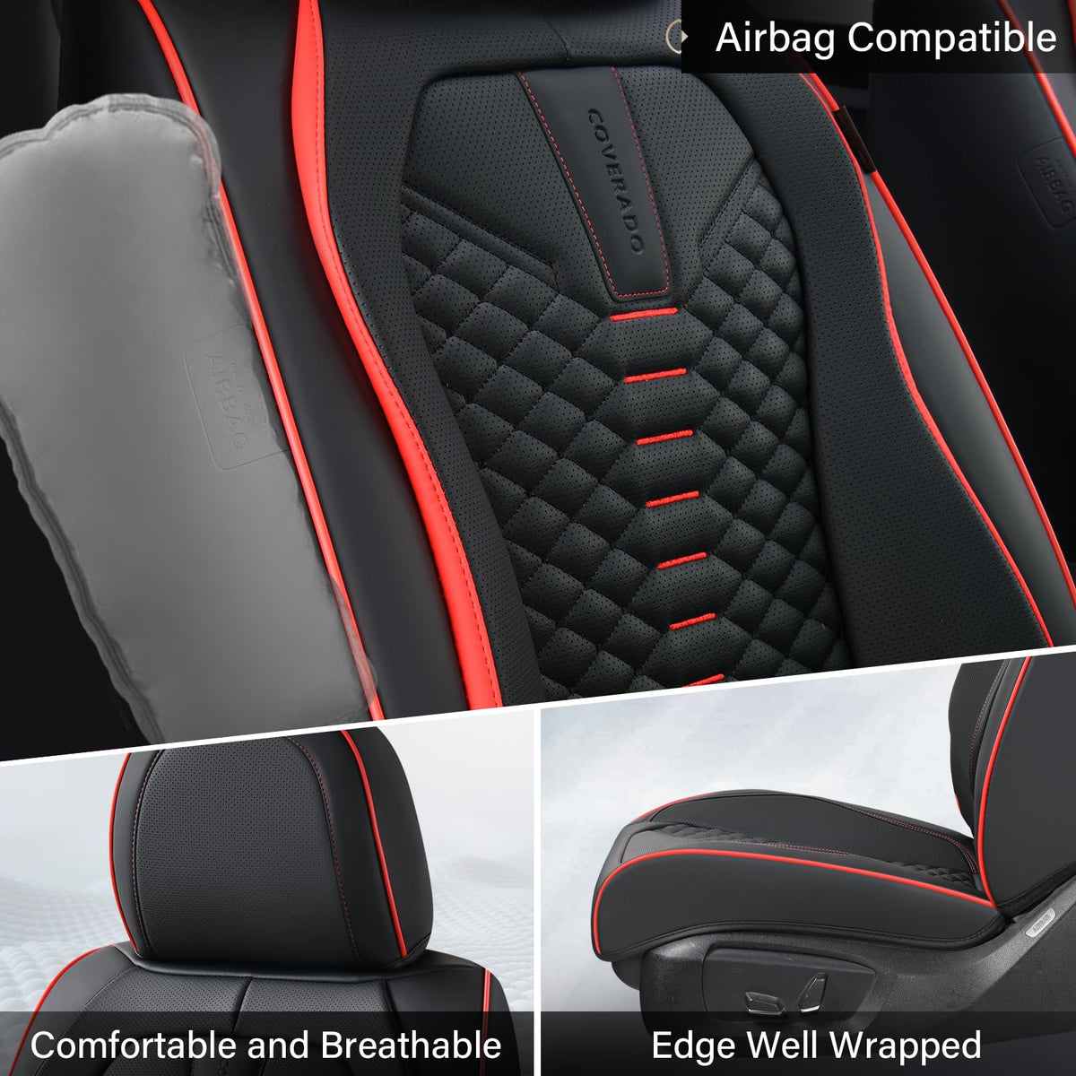 Coverado Nappa leatherette texture close-up highlighting premium look and easy cleaning