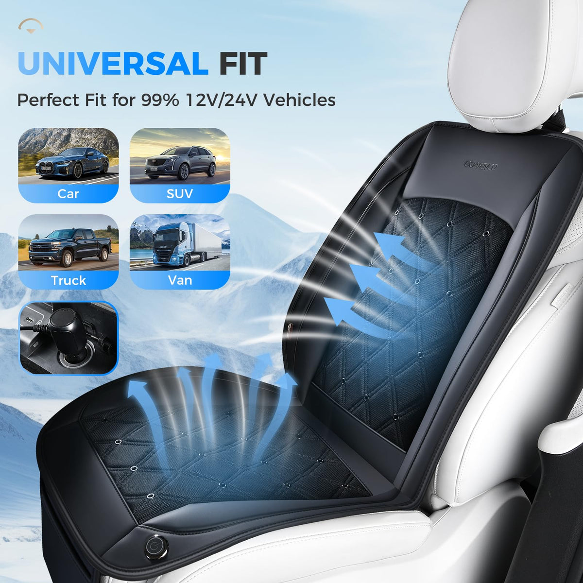 Coverado used on office gaming chair showing versatile cooling use