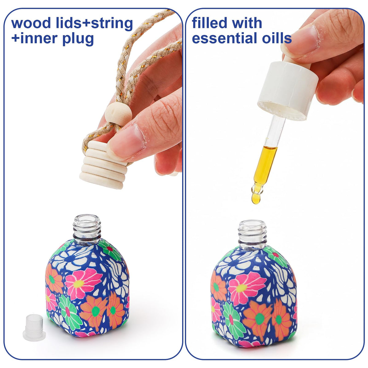 Covzoe wooden cap and hanging string detail showing secure closure and easy suspension for small spaces