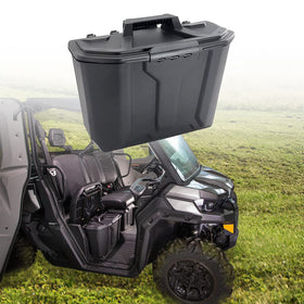CPOWACE front view of underseat storage bin showing streamlined fit and added capacity