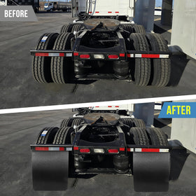 CPOWACE mud flap beside ruler showing 24 by 30 inch size for accurate fit