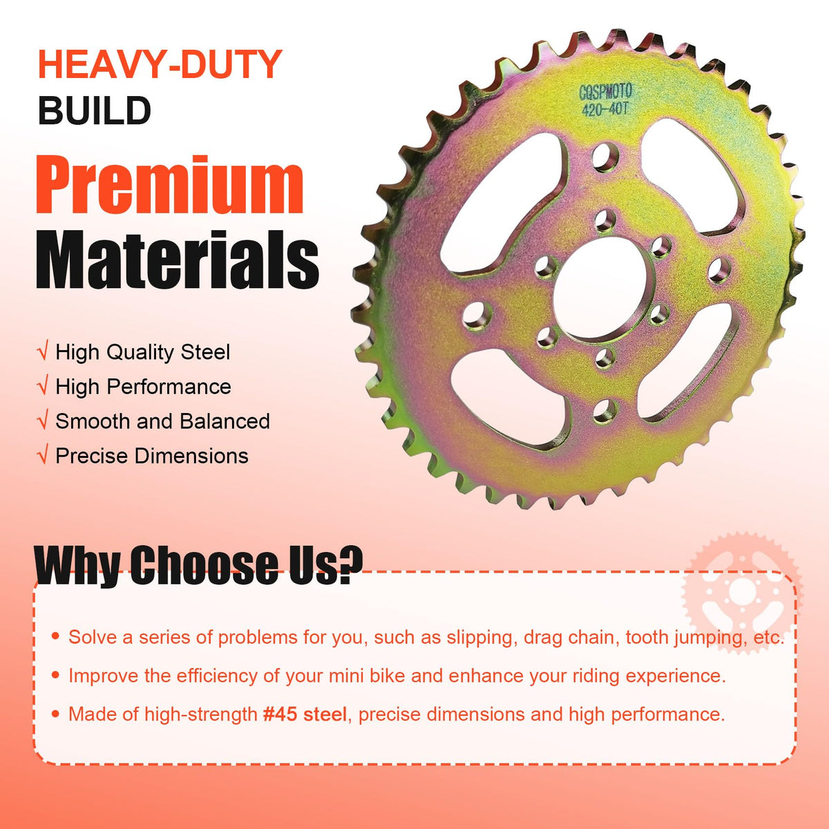 CQSPMOTO galvanized coating detail resisting rust for long-lasting outdoor use