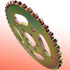 CQSPMOTO sprocket beside ruler illustrating 37mm bore and actual scale for fit checks