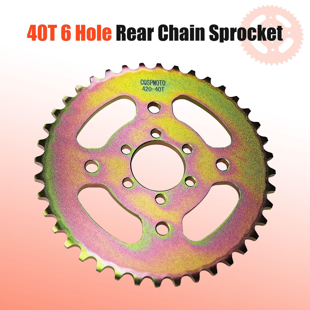 CQSPMOTO close-up of sprocket tooth profile highlighting durable steel construction