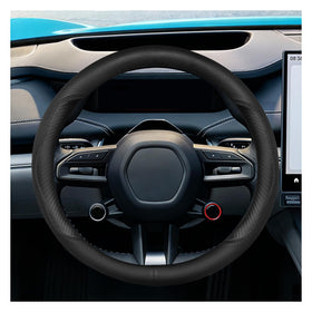 Craedli front view of steering wheel cover showing finished styling and fit advantage