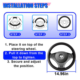 Craedli cover on wheel for scale showing correct 14.5–15 inch fit compatibility