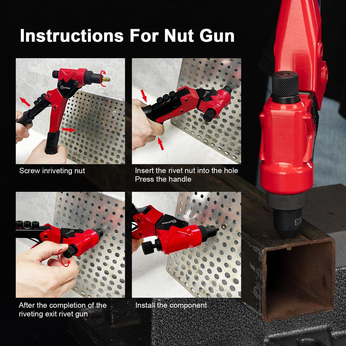 CRAFTNIO installed rivet nut on sheet metal showcasing secure fastening