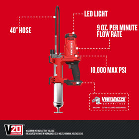 CRAFTSMAN long 40-inch hose detail reaching recessed grease points