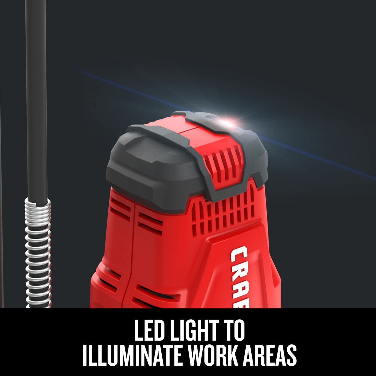 CRAFTSMAN variable-speed trigger close-up enabling precise grease control