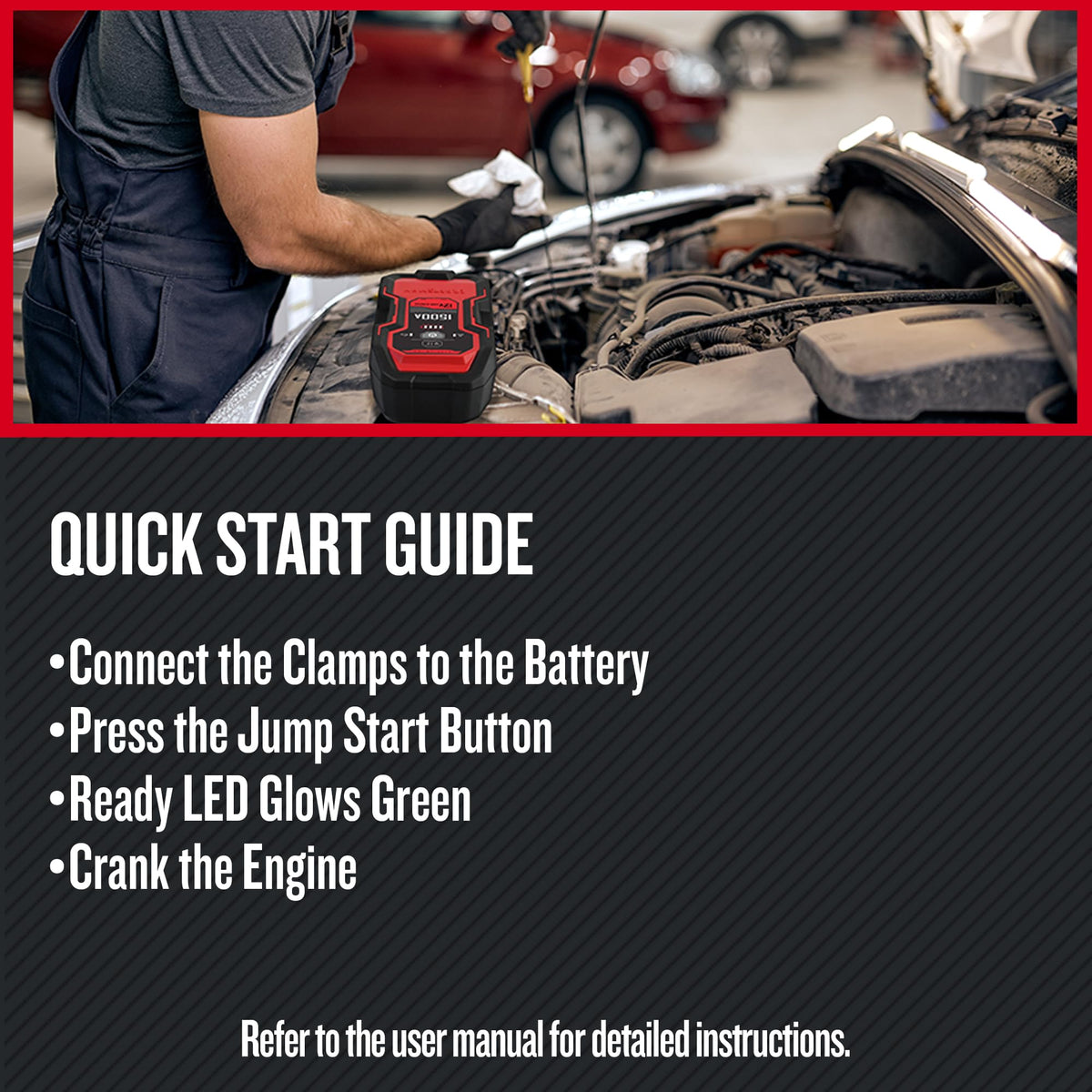 CRAFTSMAN LED flashlight in steady and SOS modes providing hands-free illumination