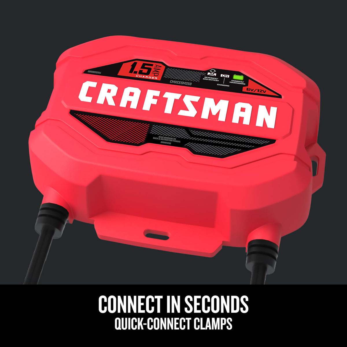 CRAFTSMAN wall-mounted charger stored neatly to save workspace and improve safety