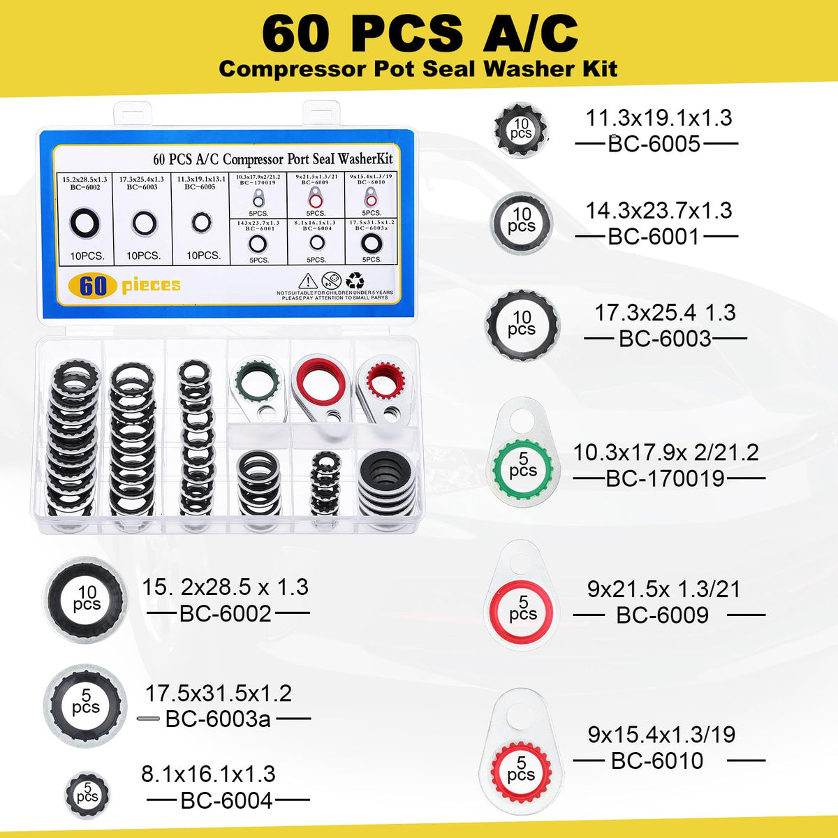 CraftyDream O-ring and gasket assortment box open showing sizes for on-site seal replacements