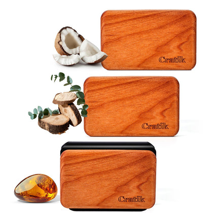 CRATIK front pack of three wood air fresheners showing variety benefits