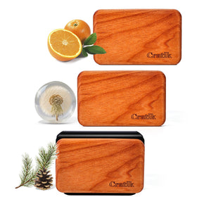 CRATIK front packaging showing three wood scent blocks and clip, elegant display benefit