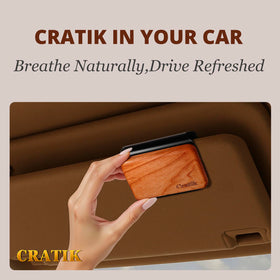 CRATIK visor clip installed on car visor providing discreet fragrance