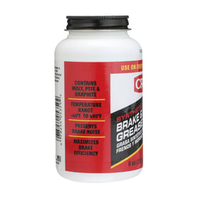 CRC brake caliper grease bottle next to common objects showing compact 8 oz portability