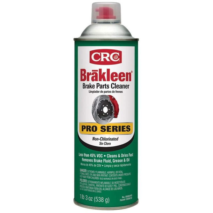CRC Brakleen aerosol can front label showing product and fast cleaning benefit
