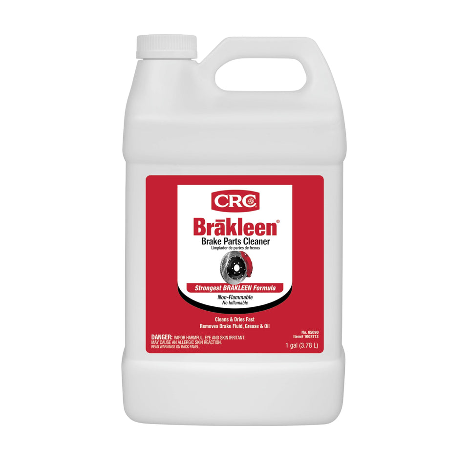 CRC Brakleen front label on 1 gallon jug showing product name and benefits