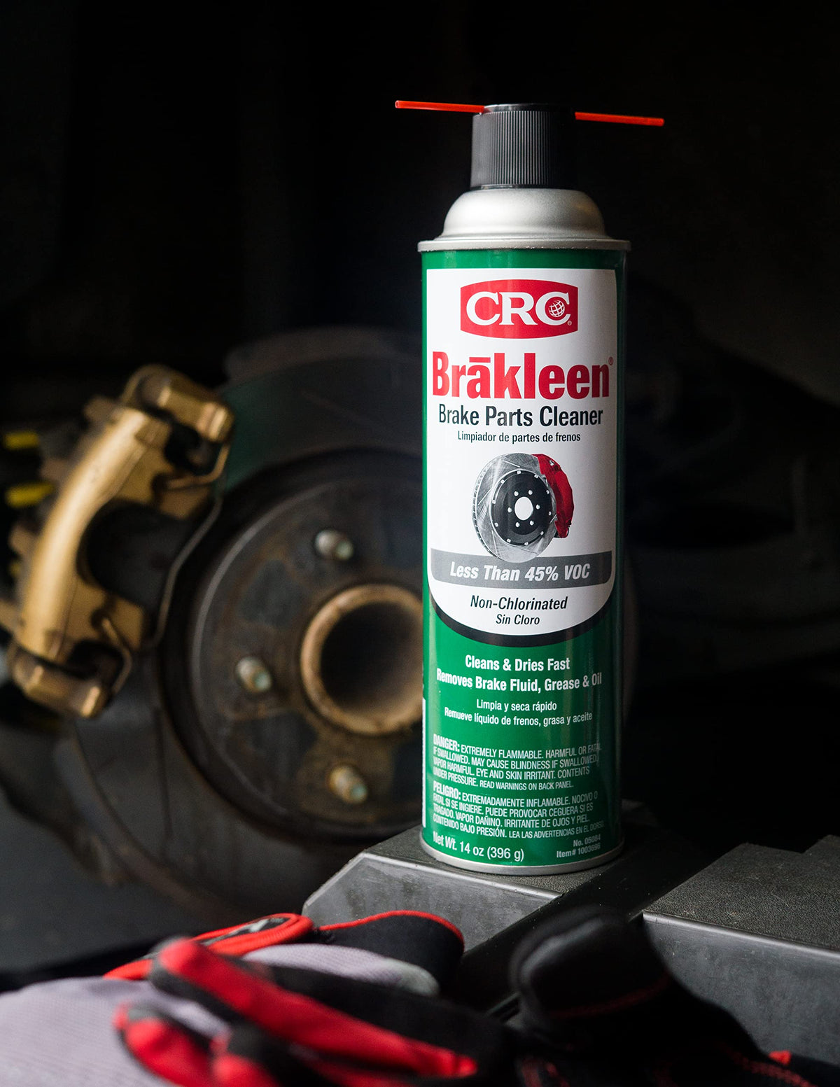 CRC Brakleen close-up valve and nozzle detail illustrating precise application and reduced overspray