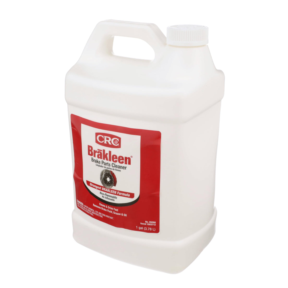 Close-up of CRC Brakleen pour spout detail for controlled dispensing and spill reduction