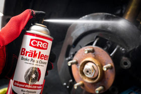 CRC Brakleen held in hand for scale to show 19 oz can size convenience