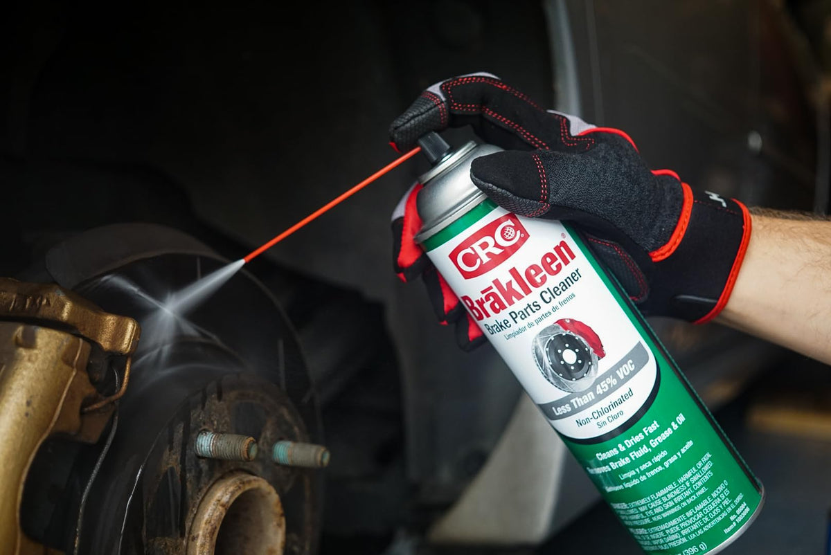 CRC Brakleen 14 oz can beside a wrench to show scale and portability for shop use