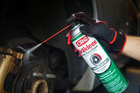 CRC Brakleen 14 oz can beside a wrench to show scale and portability for shop use