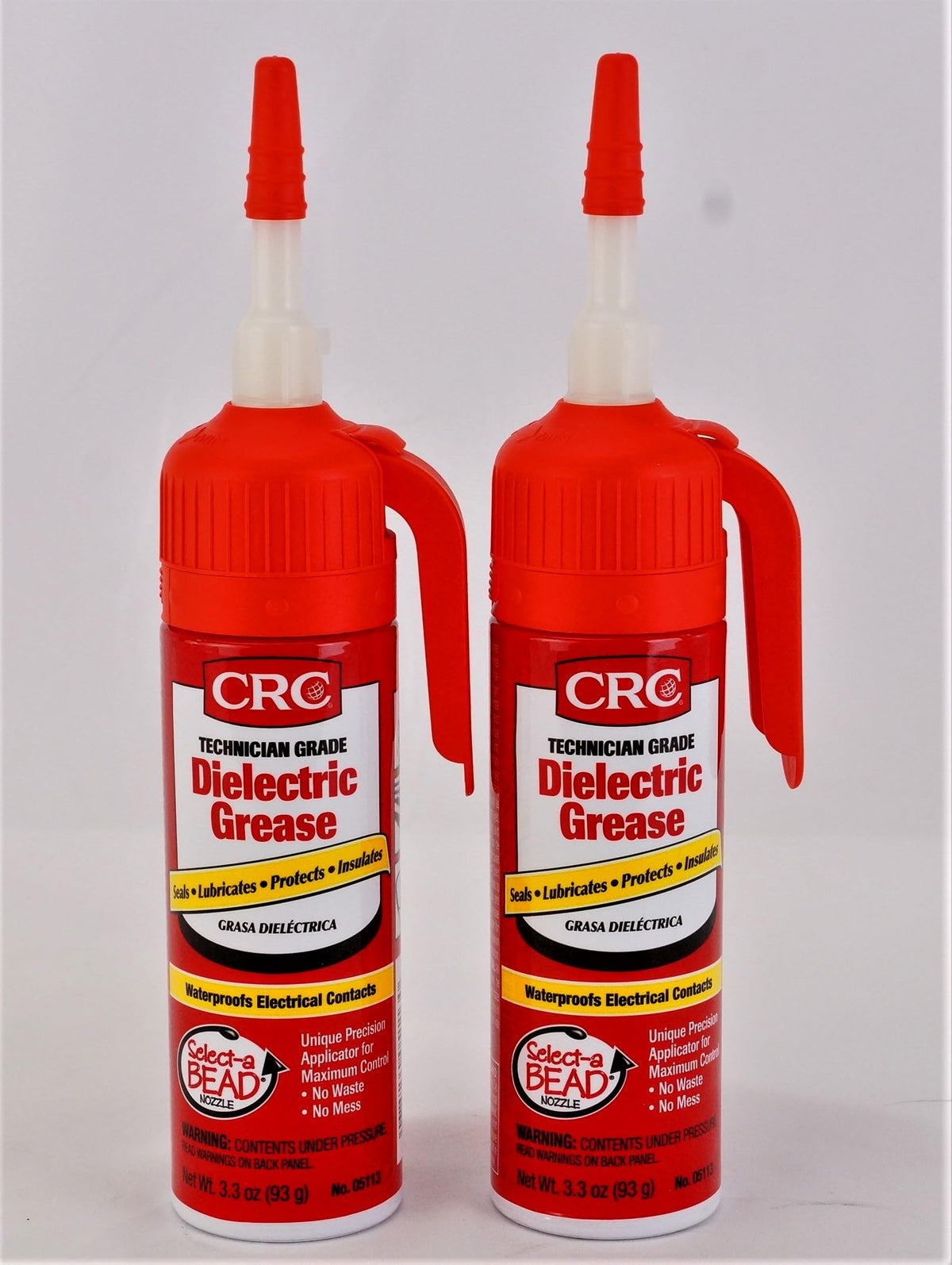 CRC dielectric grease front packaging showing 3.3 oz bottle and label benefit