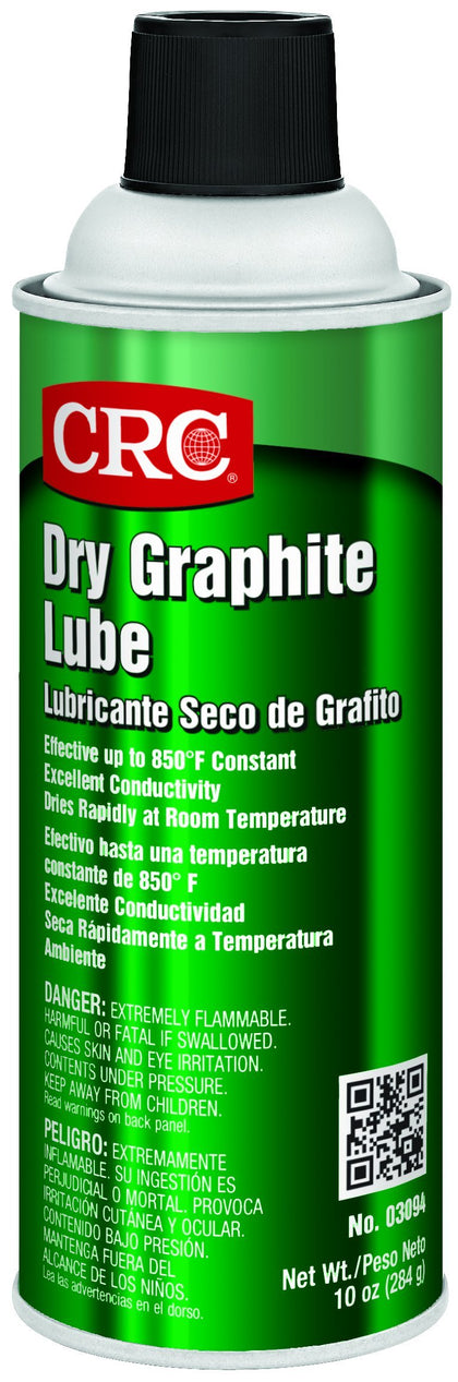 CRC dry graphite lube aerosol can front view showing label and easy-spray benefit
