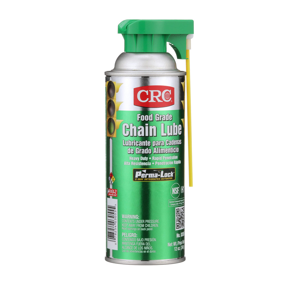 CRC aerosol held in hand for scale, showing 12 ounce practical size