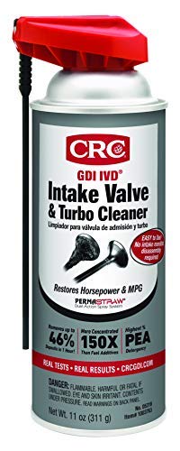 CRC product applied through air intake demonstrating targeted cleaning benefit
