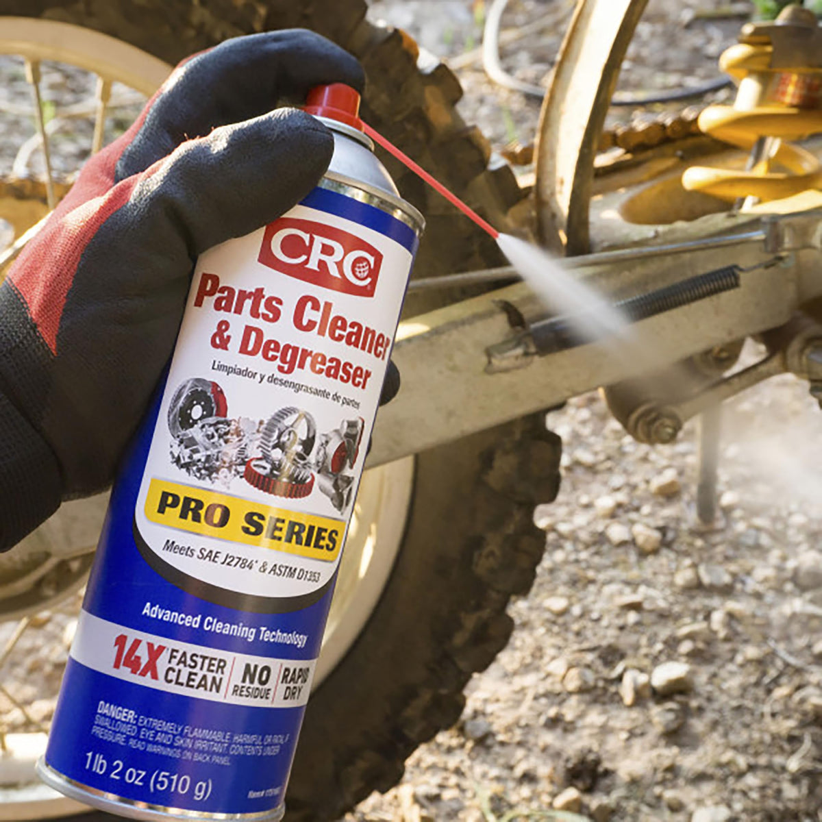 CRC used on workshop tools proving fast cleaning and ready-to-use condition