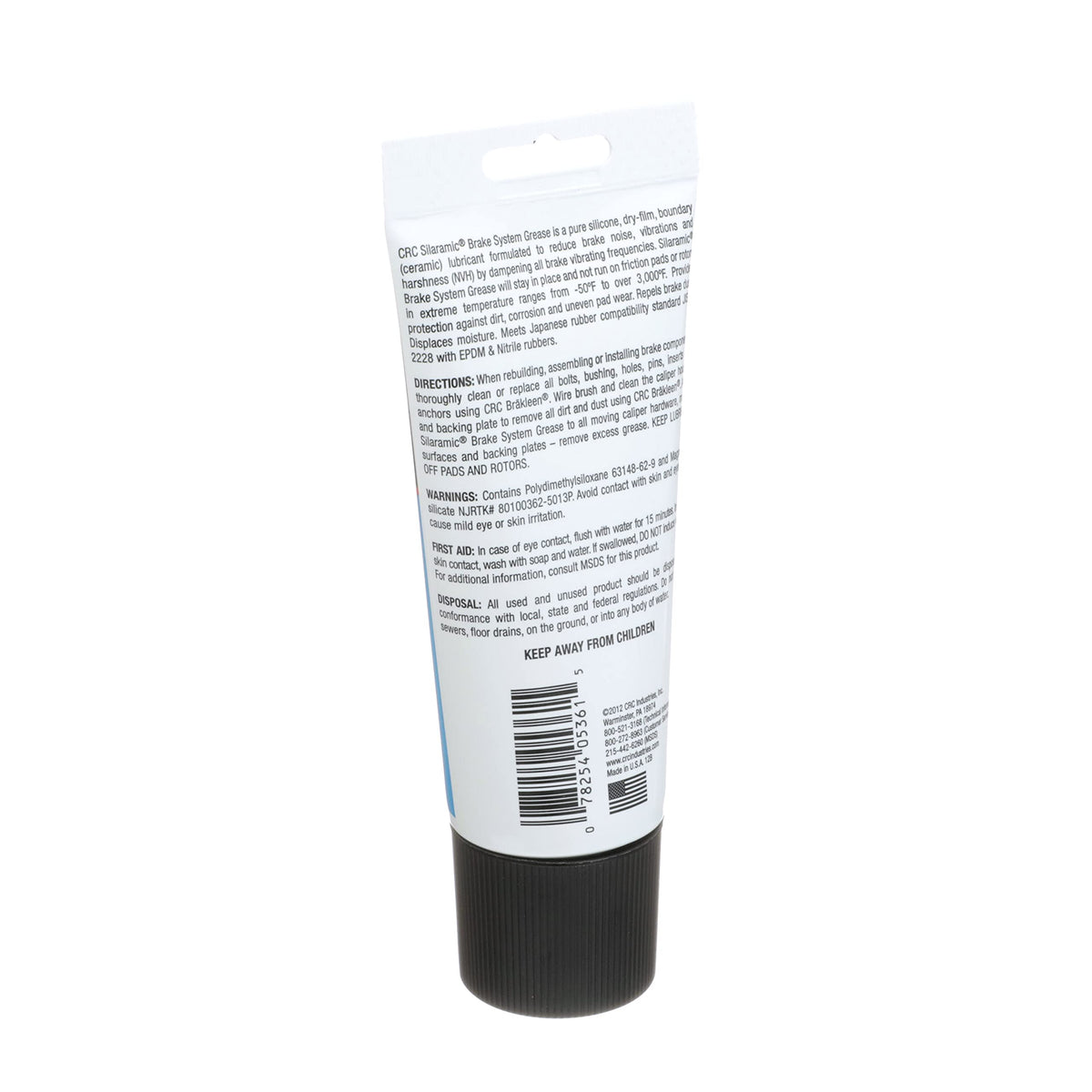 CRC Silaramic 5 oz tube next to common tools showing compact size and easy storage