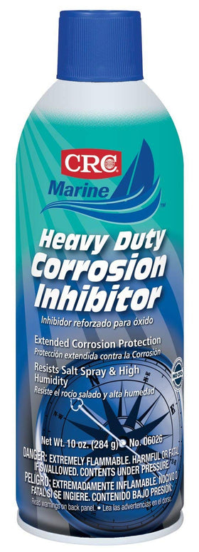 CRC spray being applied to a boat throttle linkage protecting moving parts from salt corrosion