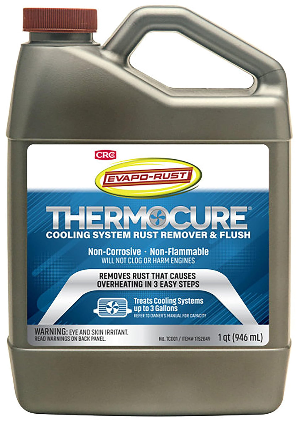 CRC Thermocure bottle front label showing product name and volume, clear benefits
