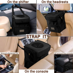 Creathing three outer pockets filled with items benefit: easy travel organization