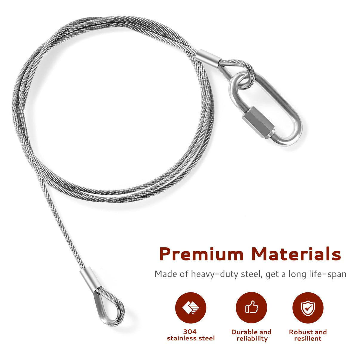 Creative.C stainless steel cable close-up demonstrating corrosion resistance