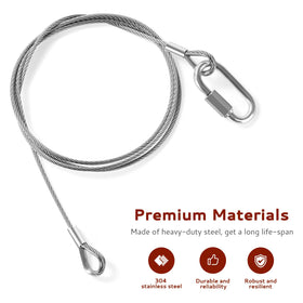 Creative.C stainless steel cable close-up demonstrating corrosion resistance