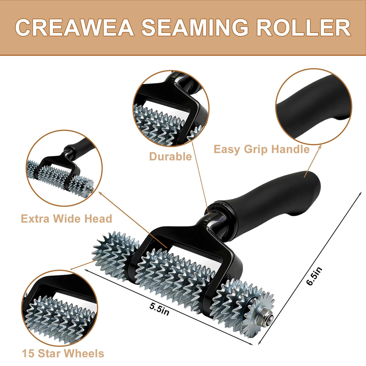 CREAWEA double-sided tape roll showing reinforced gel bead for strong adhesion