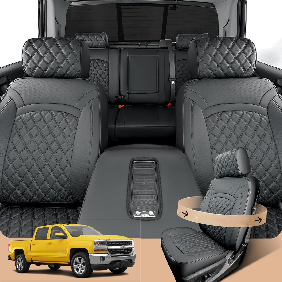 CreekT seat covers beside ruler for size and scale reference
