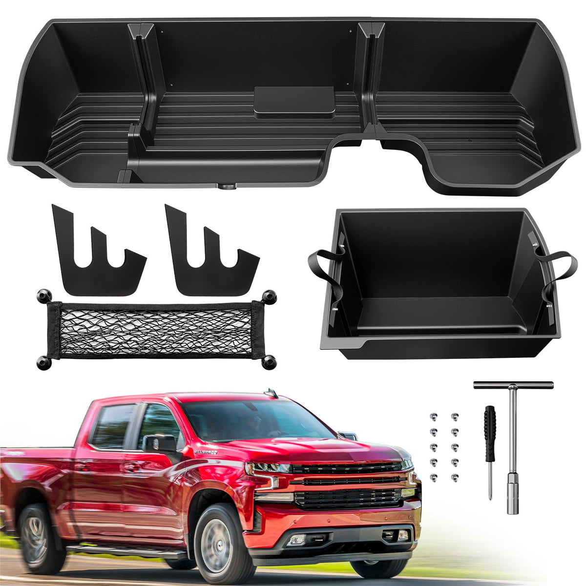 CreekT front view of under seat storage showing clean fit and added hidden capacity