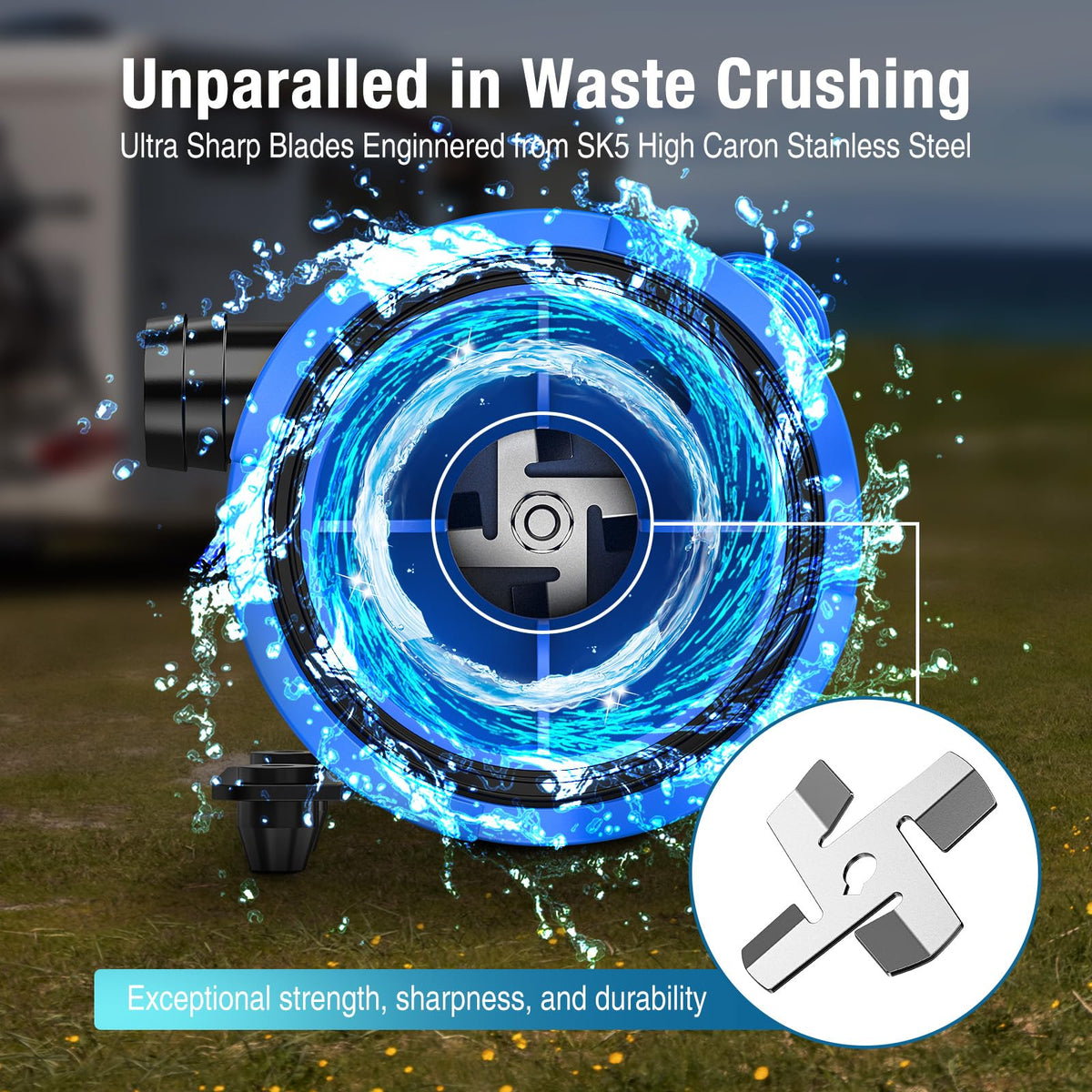 CRESTWAVE motor detail with copper windings highlighting durable low-noise performance