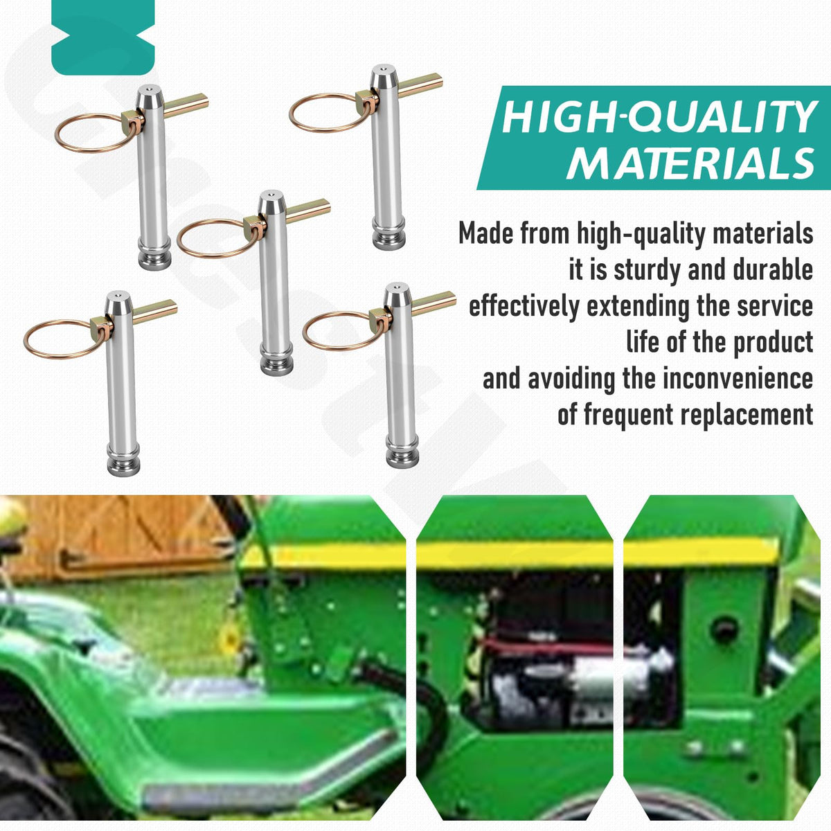CrestWeld five pins laid out to show included quantity and replacement readiness