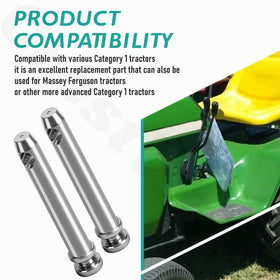 CrestWeld pin installed on a tractor top link demonstrating reliable connection