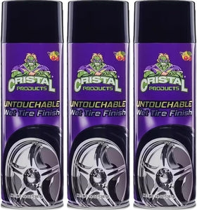 Cristal Products bottle front packaging showing label and glossy finish benefit