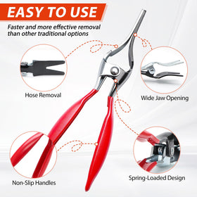 Crizendo flat hose clamp plier swivel tips engaging ring clamp without slipping
