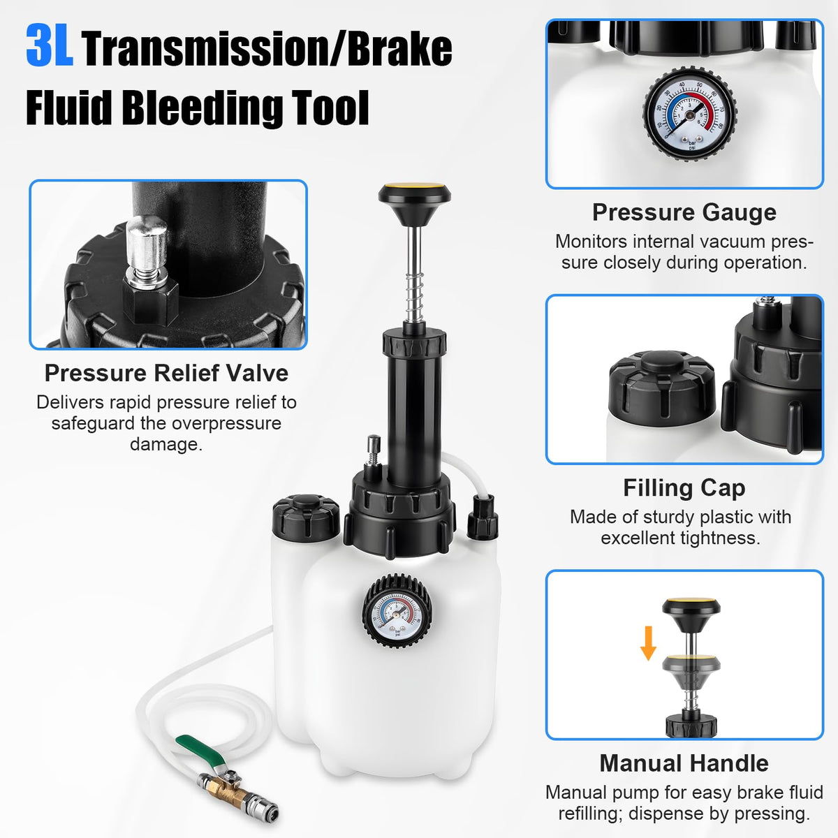 Crizendo pressure reservoir closeup with gauge for controlled refilling benefit