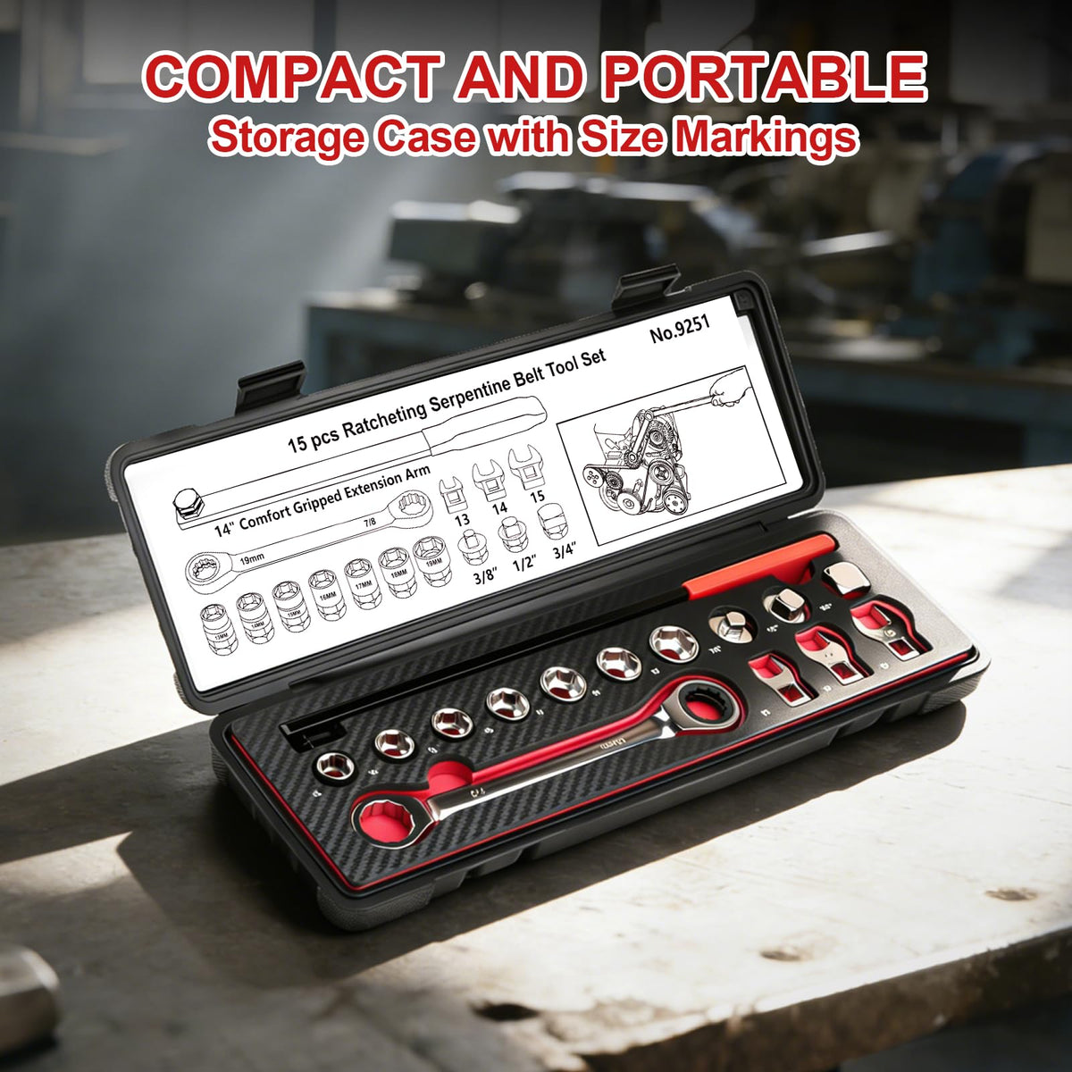 Crizendo tools neatly arranged in blow-molded case protecting and organizing