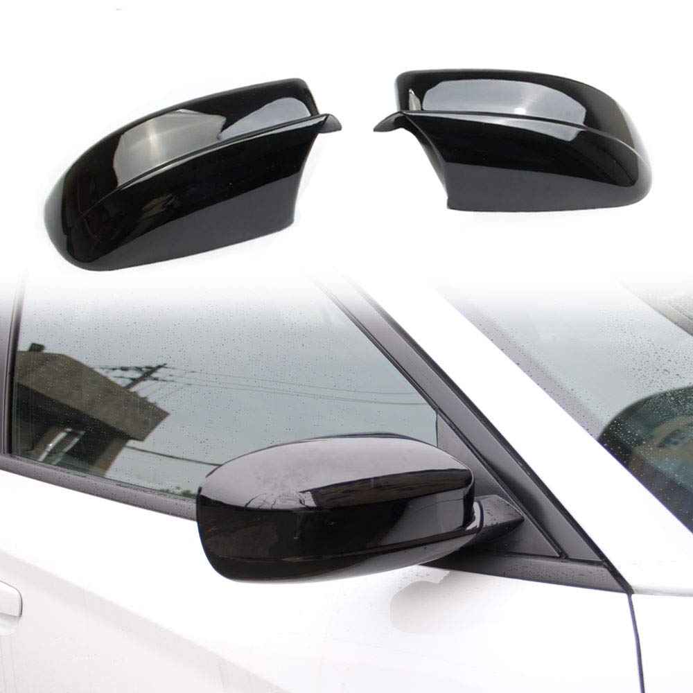 crosselec front view of bright black mirror cover showing precise fit and improved look