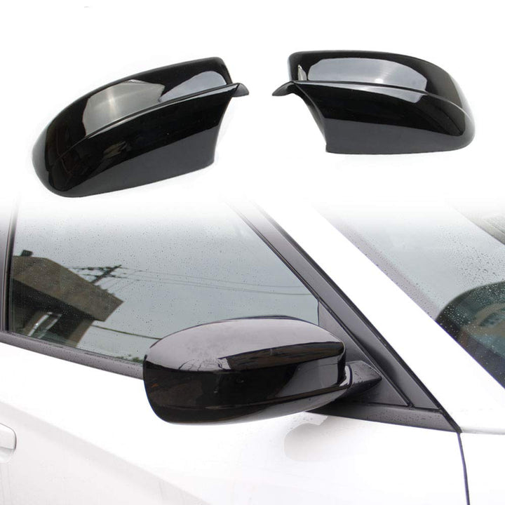 crosselec front view of bright black mirror cover showing precise fit and improved look
